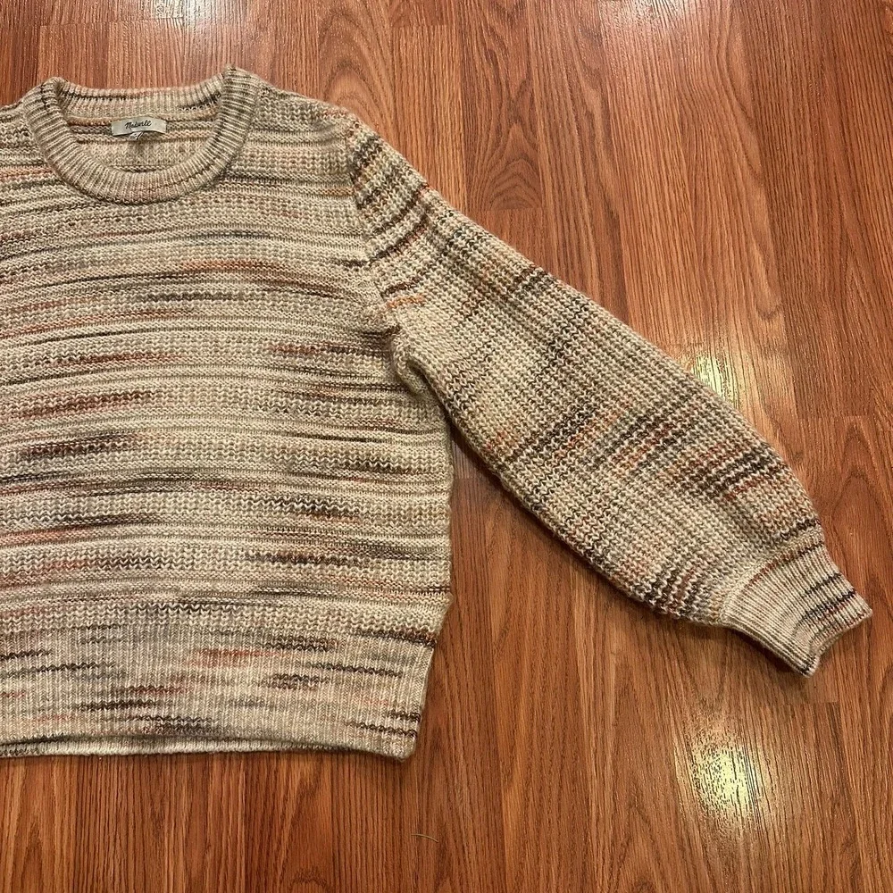 Madewell Space-Dyed Canton Sweater Sz‎ Medium. Balloon Sleeve. Boho Wool Blend